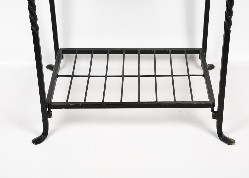 Single-Drawer Accent Table With Metal Base