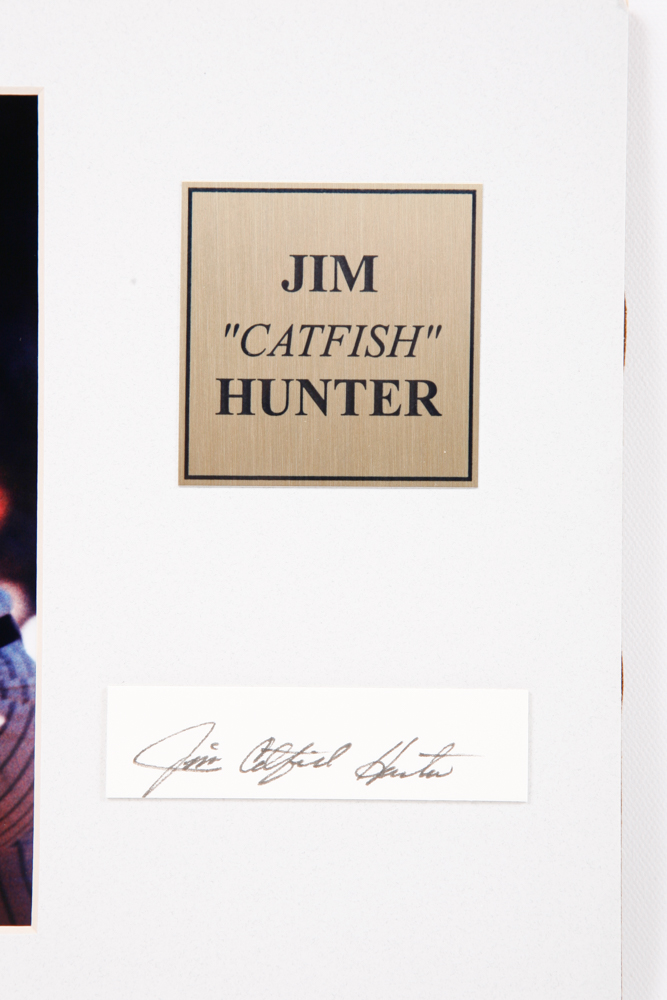 Signed Jim "Catfish" Hunter Matted Photograph with COA