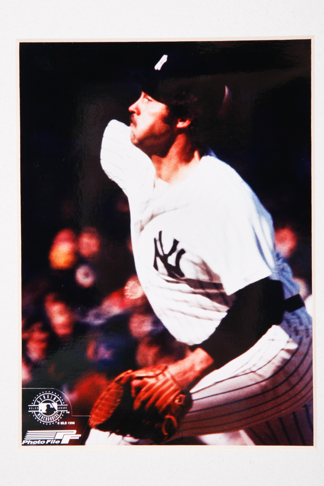 Signed Jim "Catfish" Hunter Matted Photograph with COA