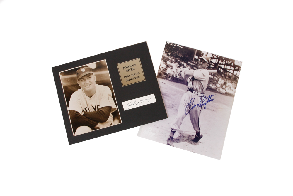 Autographed Photographs of Johnny Mize and Enos Slaughter