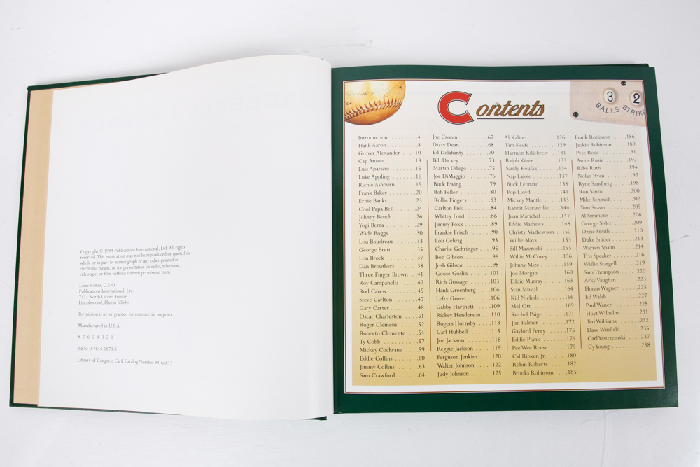 "Baseball Legends of All Time" with Inscription by Ernie Banks