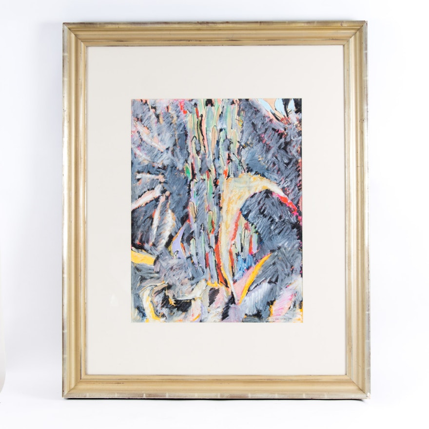 Cranford Campbell Framed Abstract Mixed Media on Paper