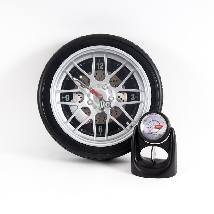 Corvette and Wellgain Car Themed Clock Set