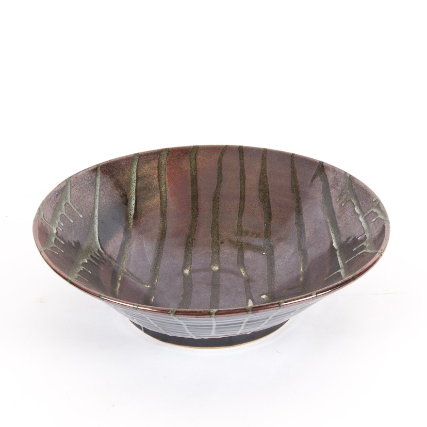 Decorative Brown Ceramic Bowl by Michael Jones