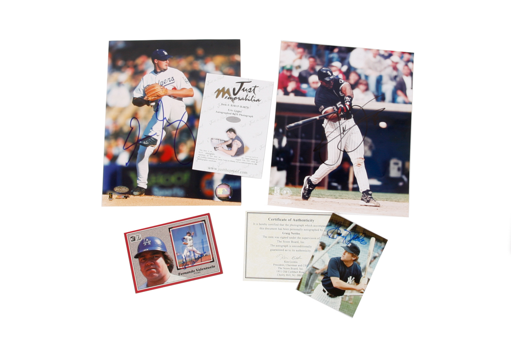 Collection of Four Autographed MLB Photos
