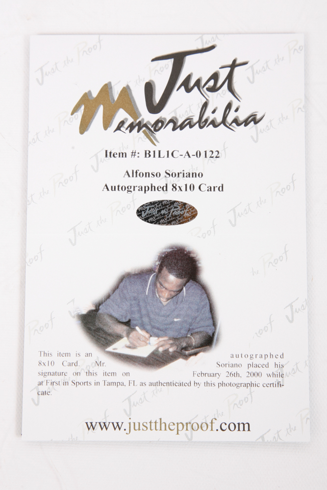 Autographed Minor League Photos of Alfonso Soriano and Tim Hudson