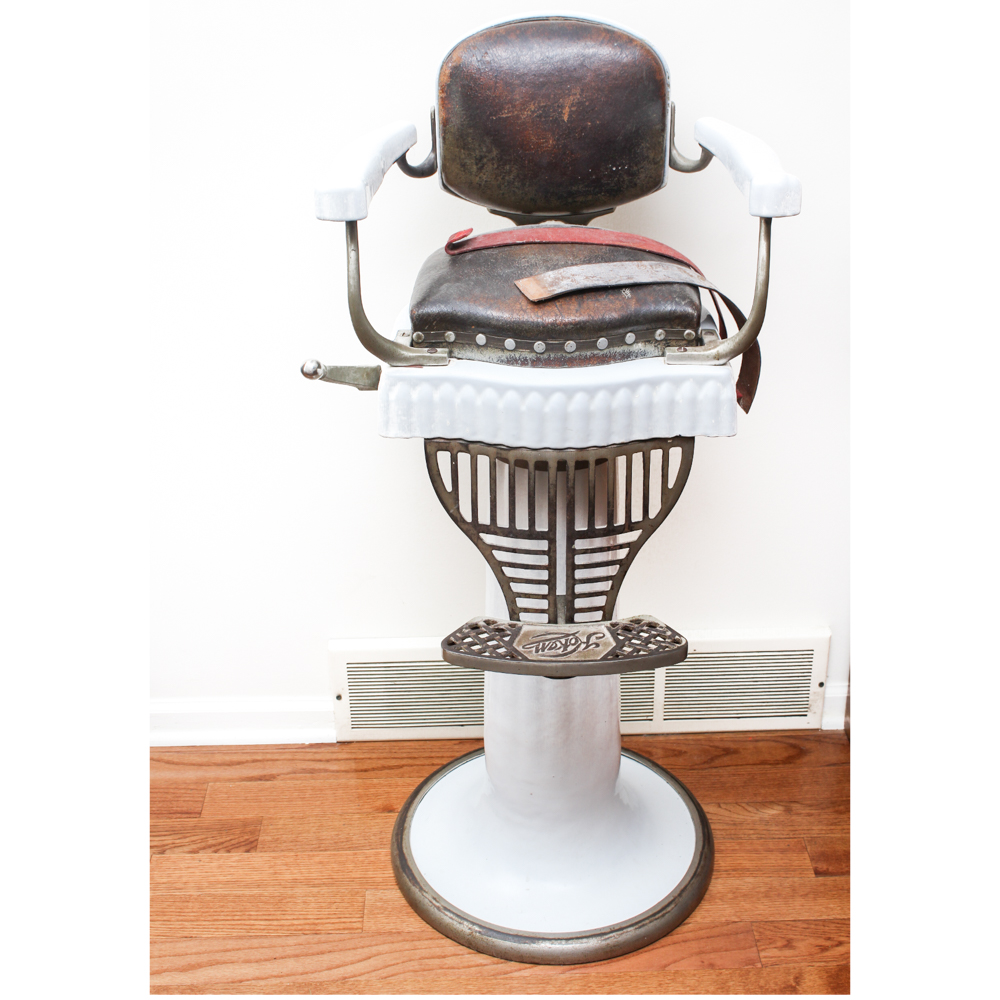 Circa 1920s Koken Child Size Barbers Chair