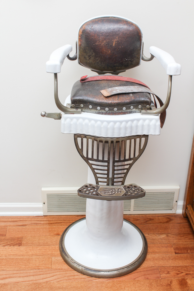 Circa 1920s Koken Child Size Barbers Chair