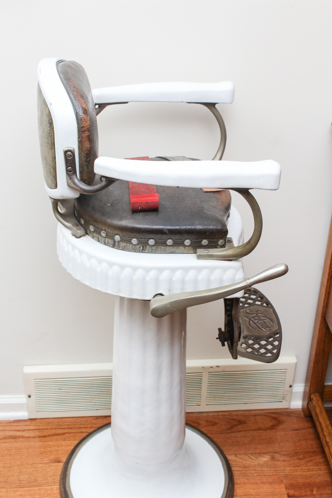 Circa 1920s Koken Child Size Barbers Chair