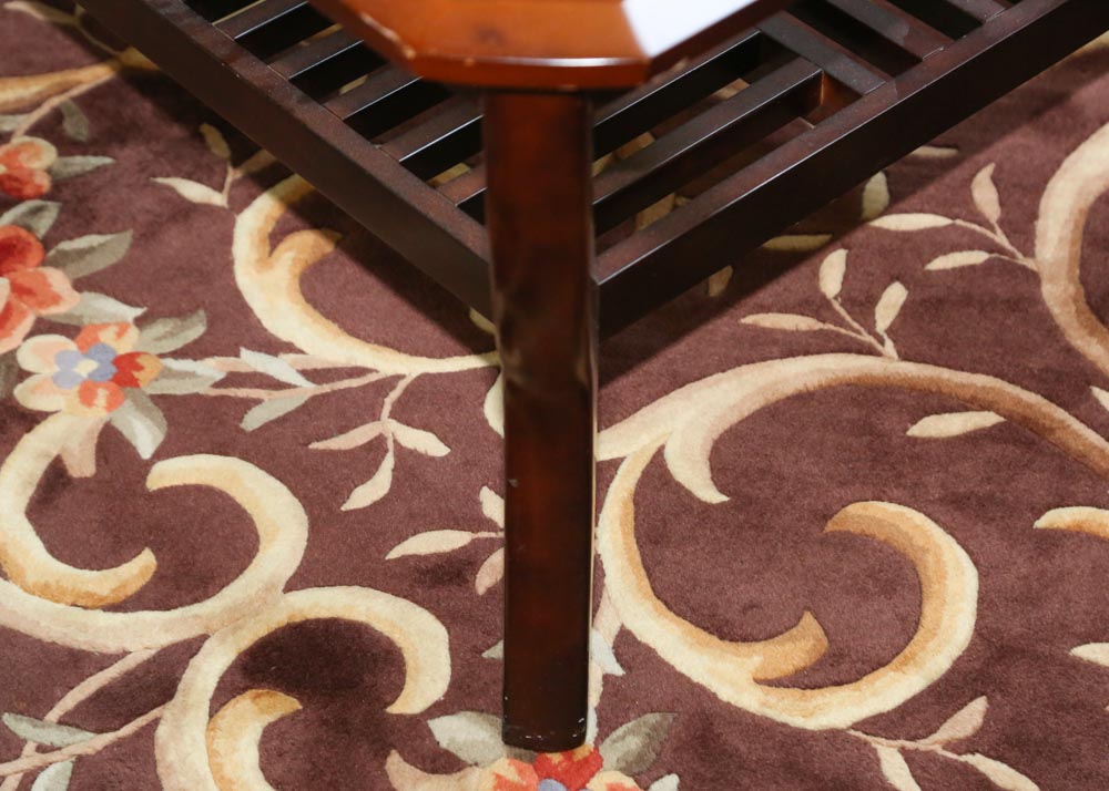 Contemporary Glass-Paneled Coffee Table