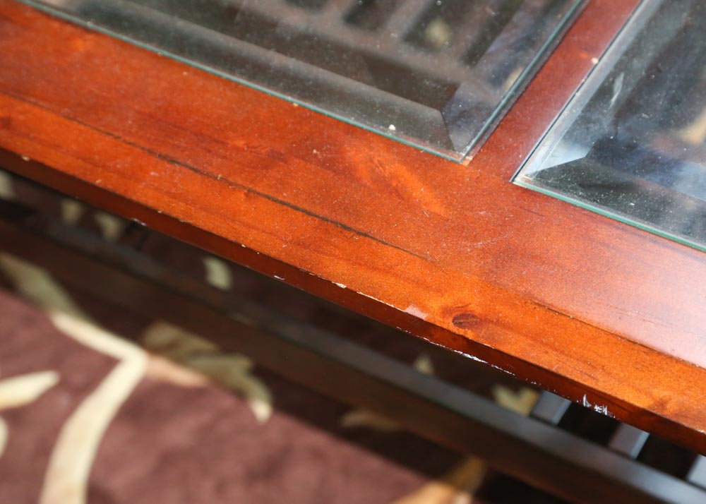 Contemporary Glass-Paneled Coffee Table