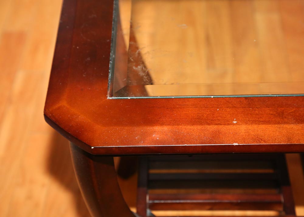 Contemporary Glass-Paneled Side Tables