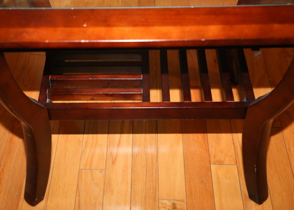 Contemporary Glass-Paneled Side Tables