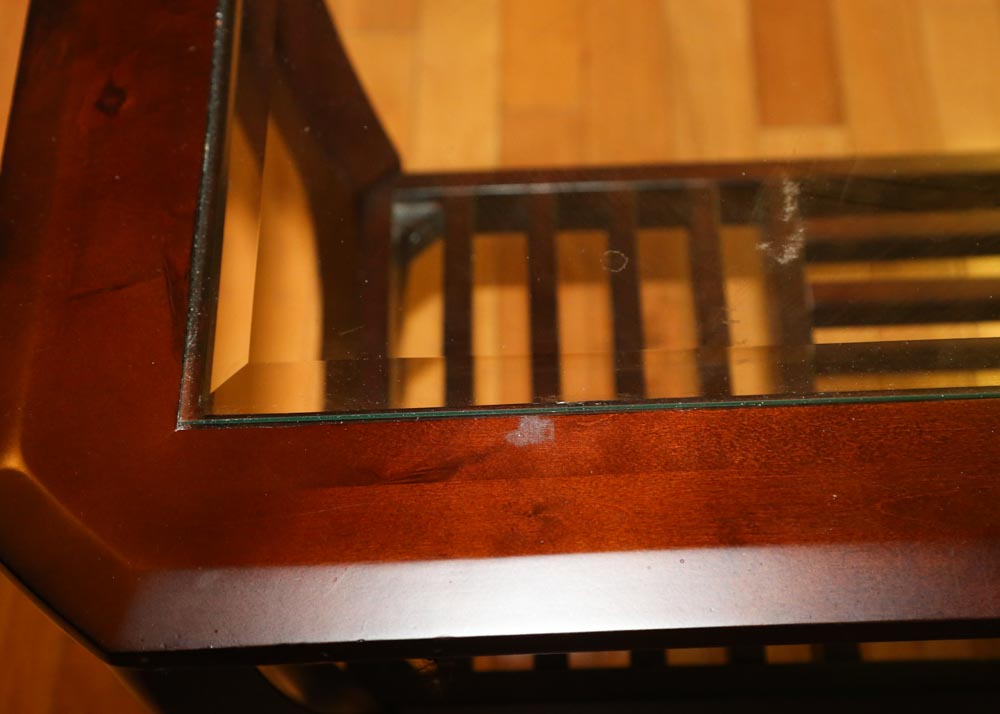 Contemporary Glass-Paneled Side Tables