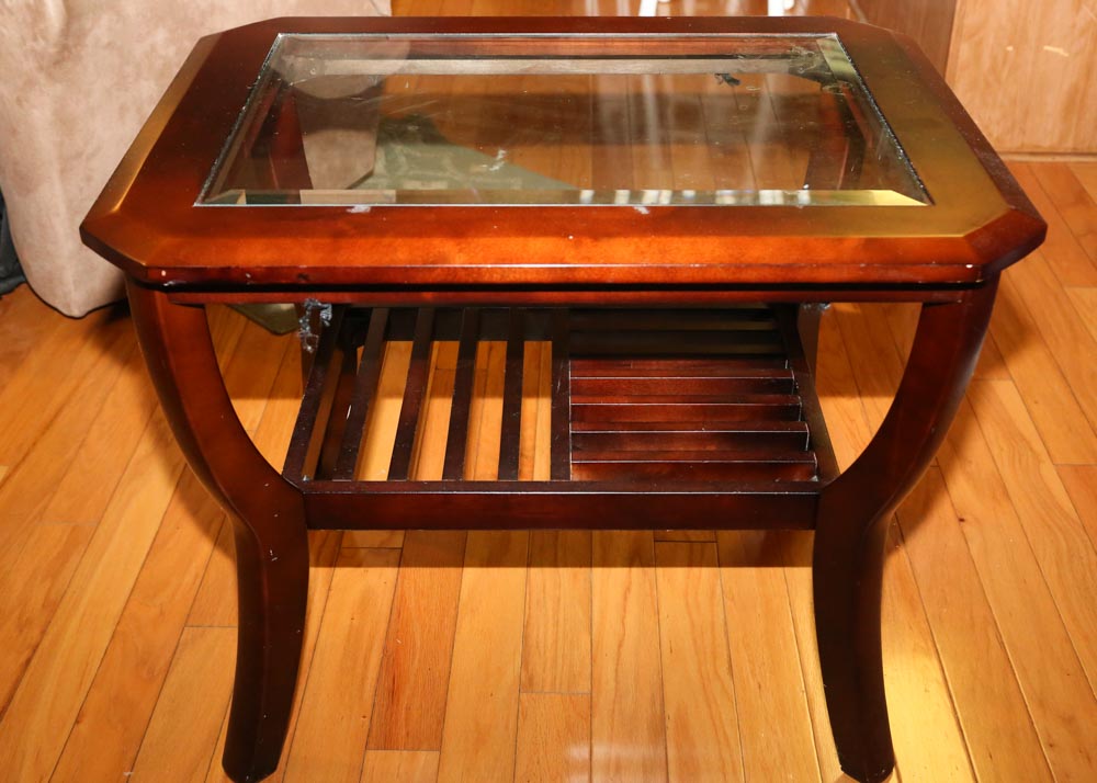 Contemporary Glass-Paneled Side Tables