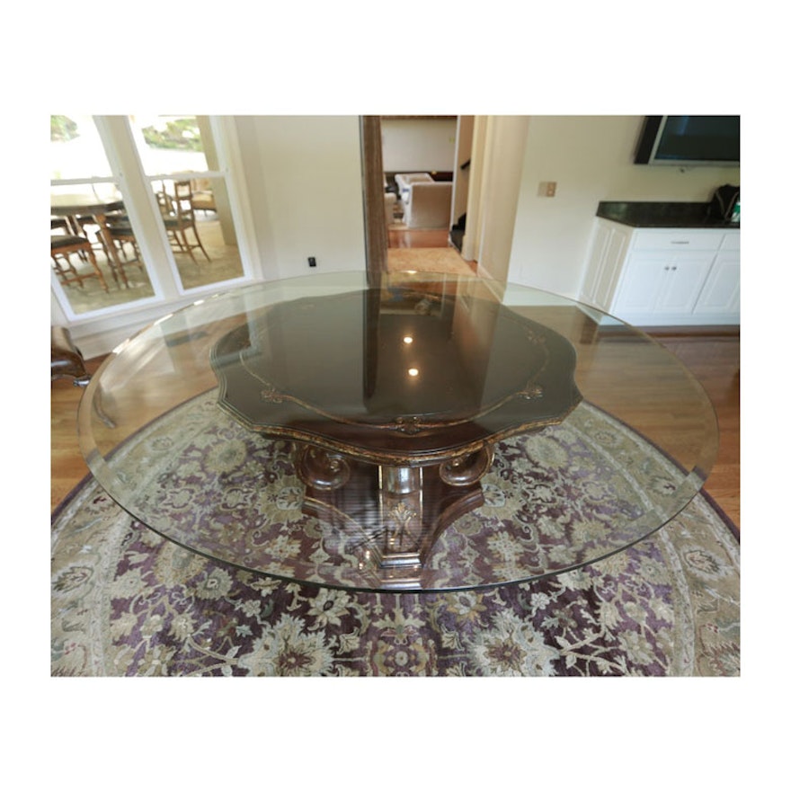 Louis XV Style Round Pedestal Dining Table