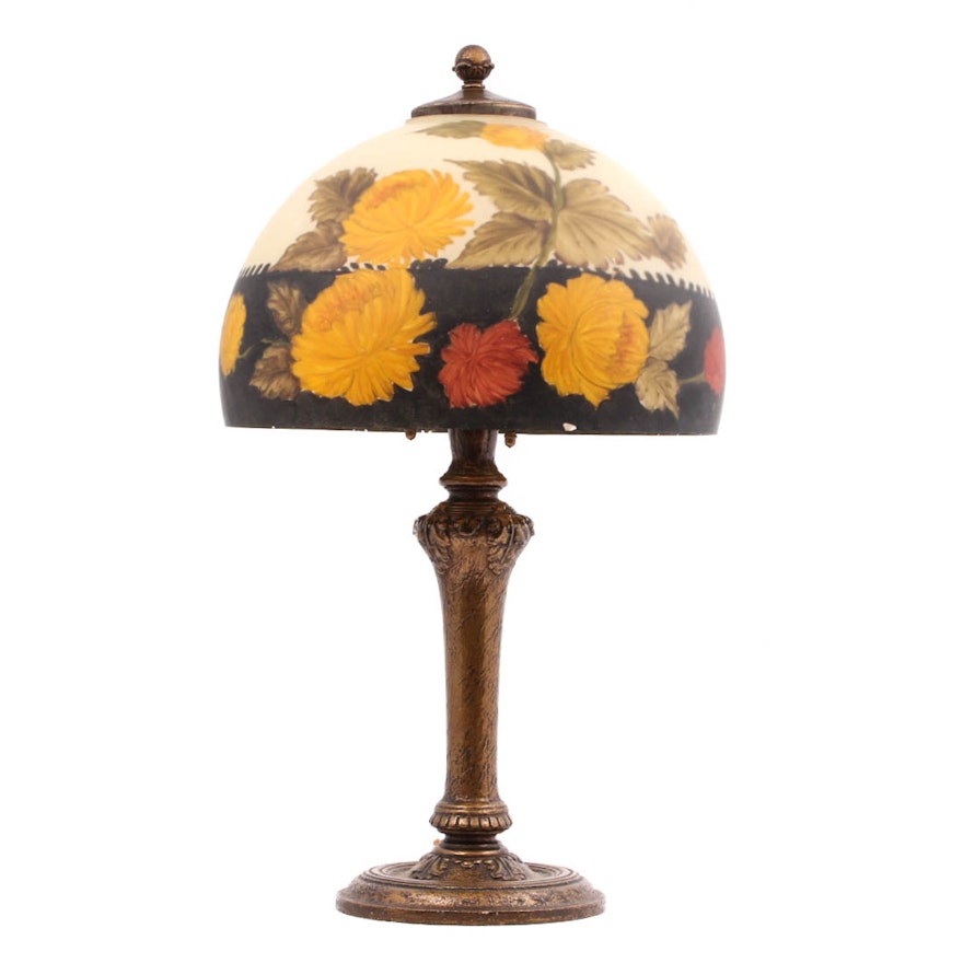 Dale Tiffany Style Reverse Painted Table Lamp
