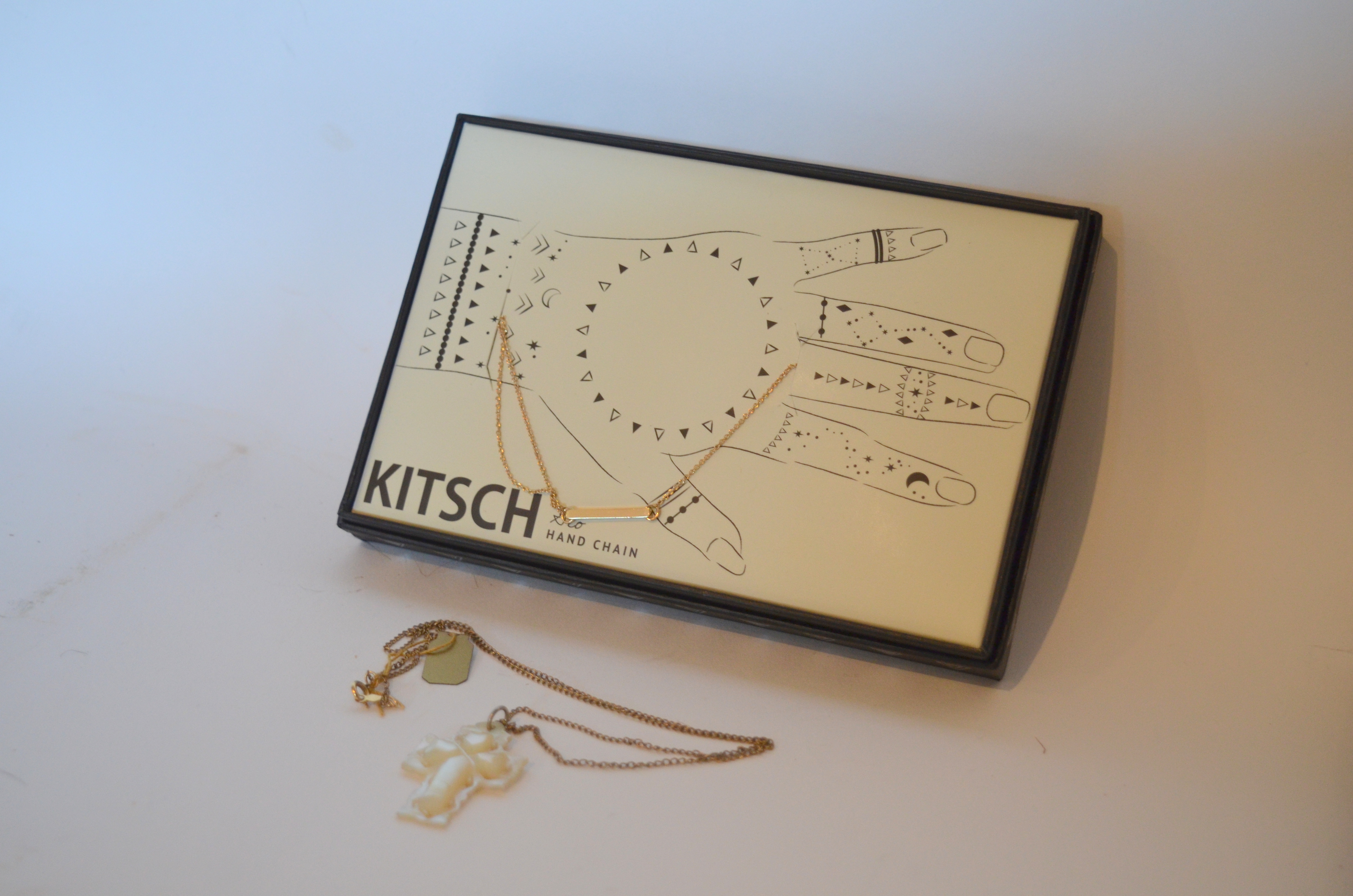 Hand Chain and Cross Pendant Necklace