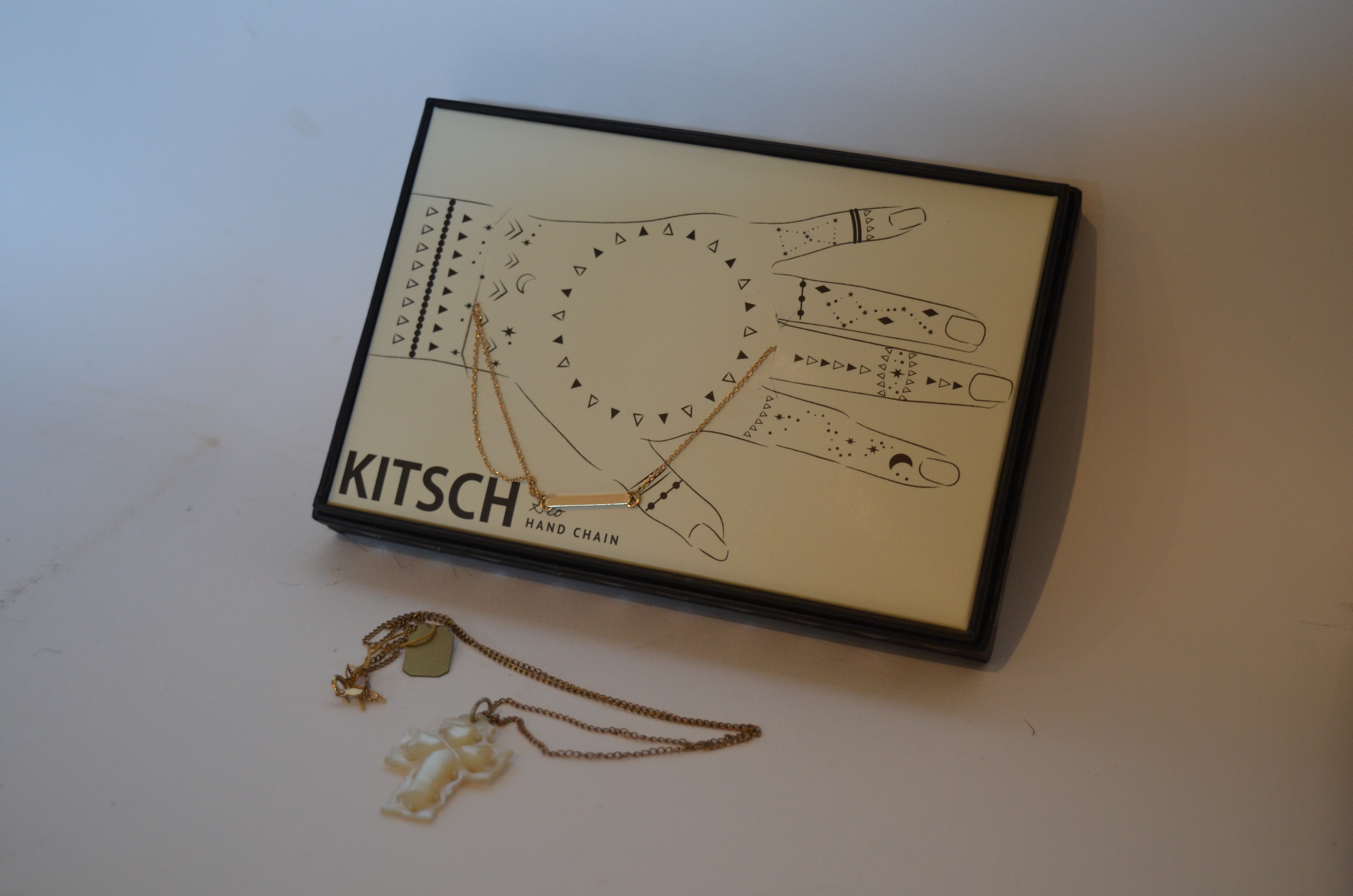 Hand Chain and Cross Pendant Necklace