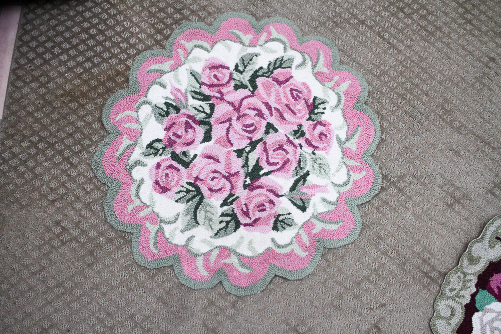 Pair Floral Patterned Accent Rugs