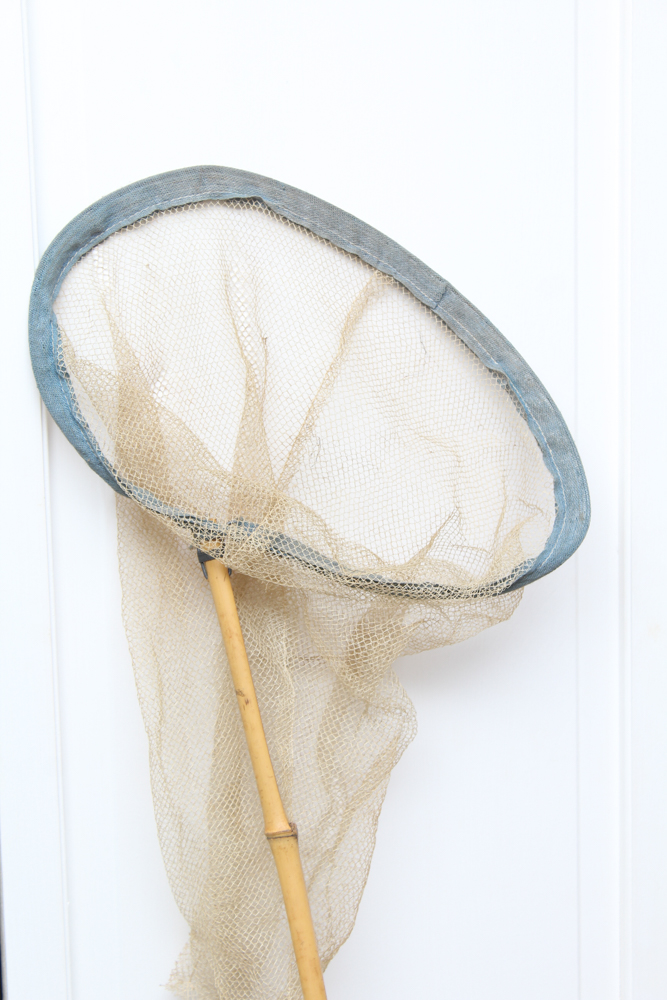 Vintage Bamboo Fishing Rod and Net