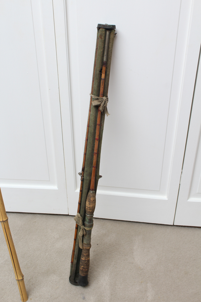 Vintage Bamboo Fishing Rod and Net