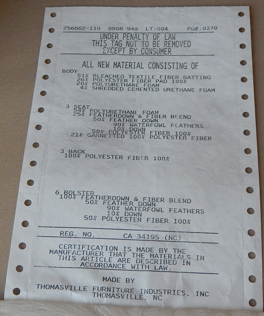 Off-White Sofa by Thomasville