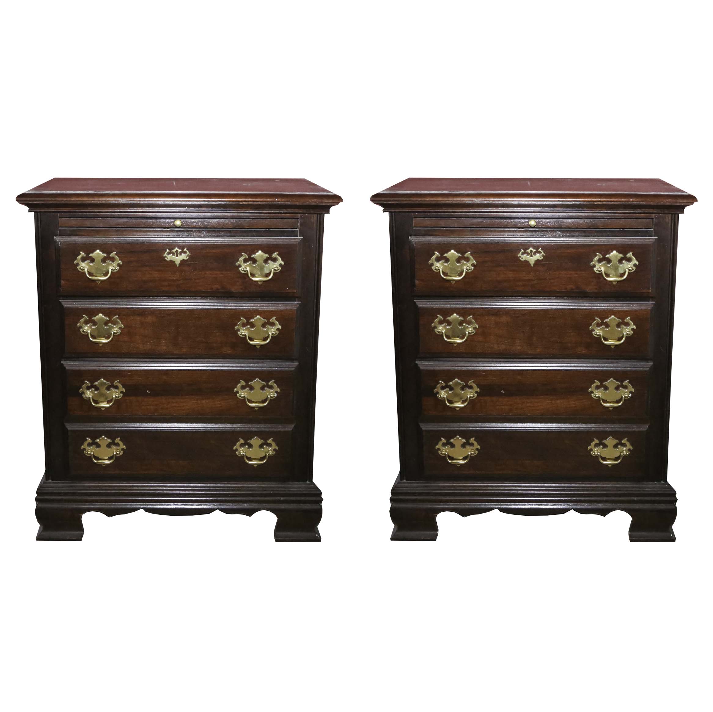 Chippendale Style "Cherry Mountain" Nightstands by Kincaid