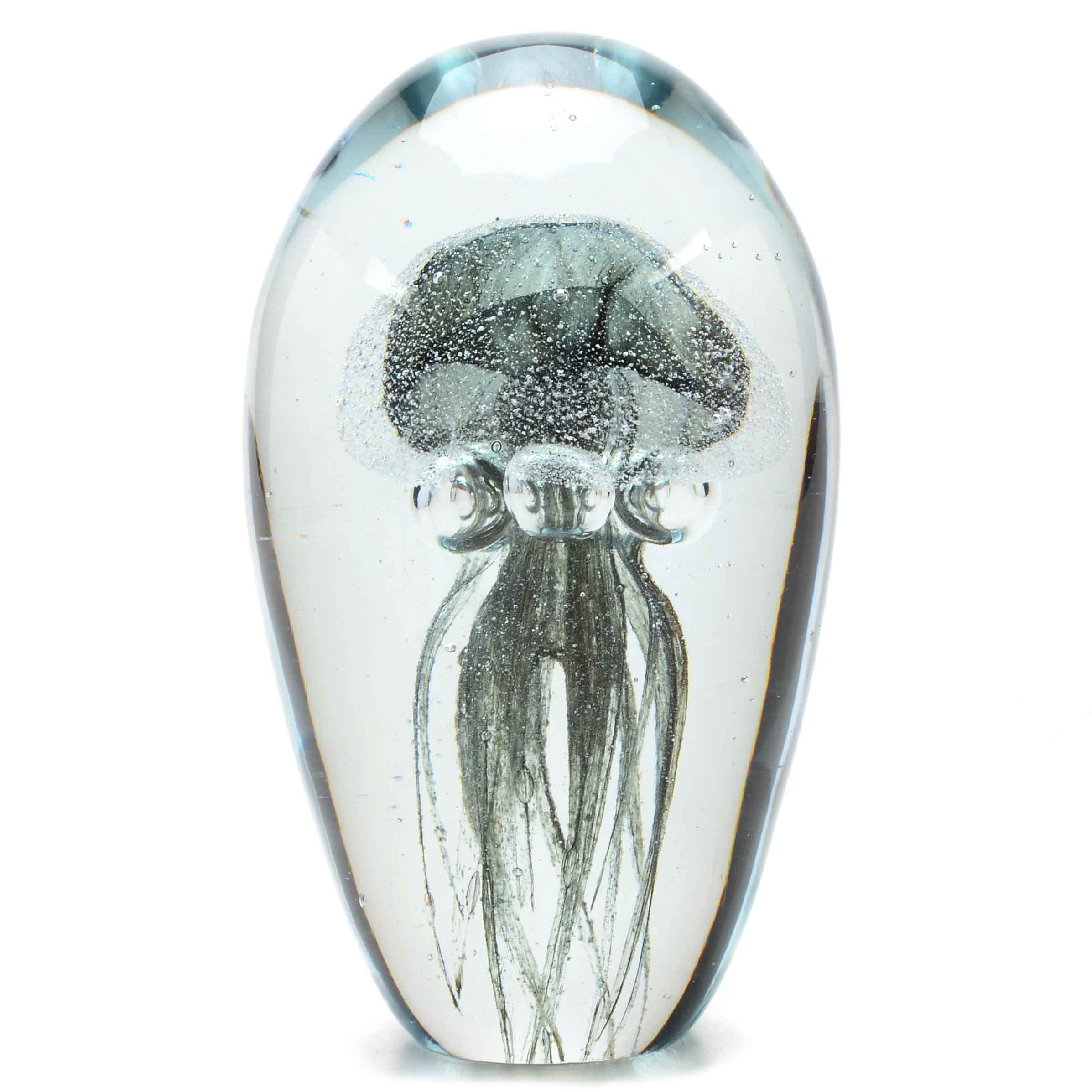 Blown Art Glass Jellyfish Paperweight