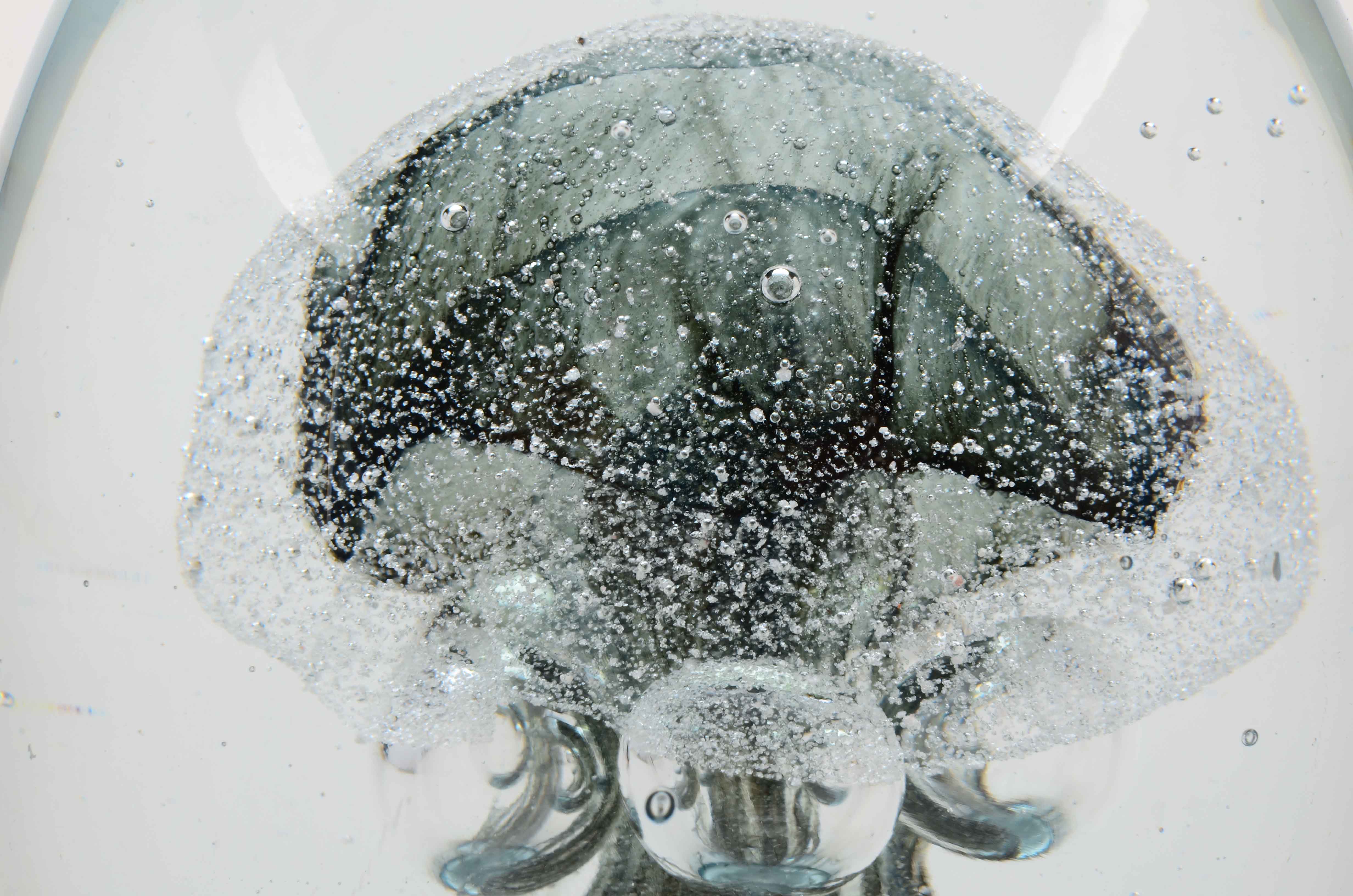 Blown Art Glass Jellyfish Paperweight