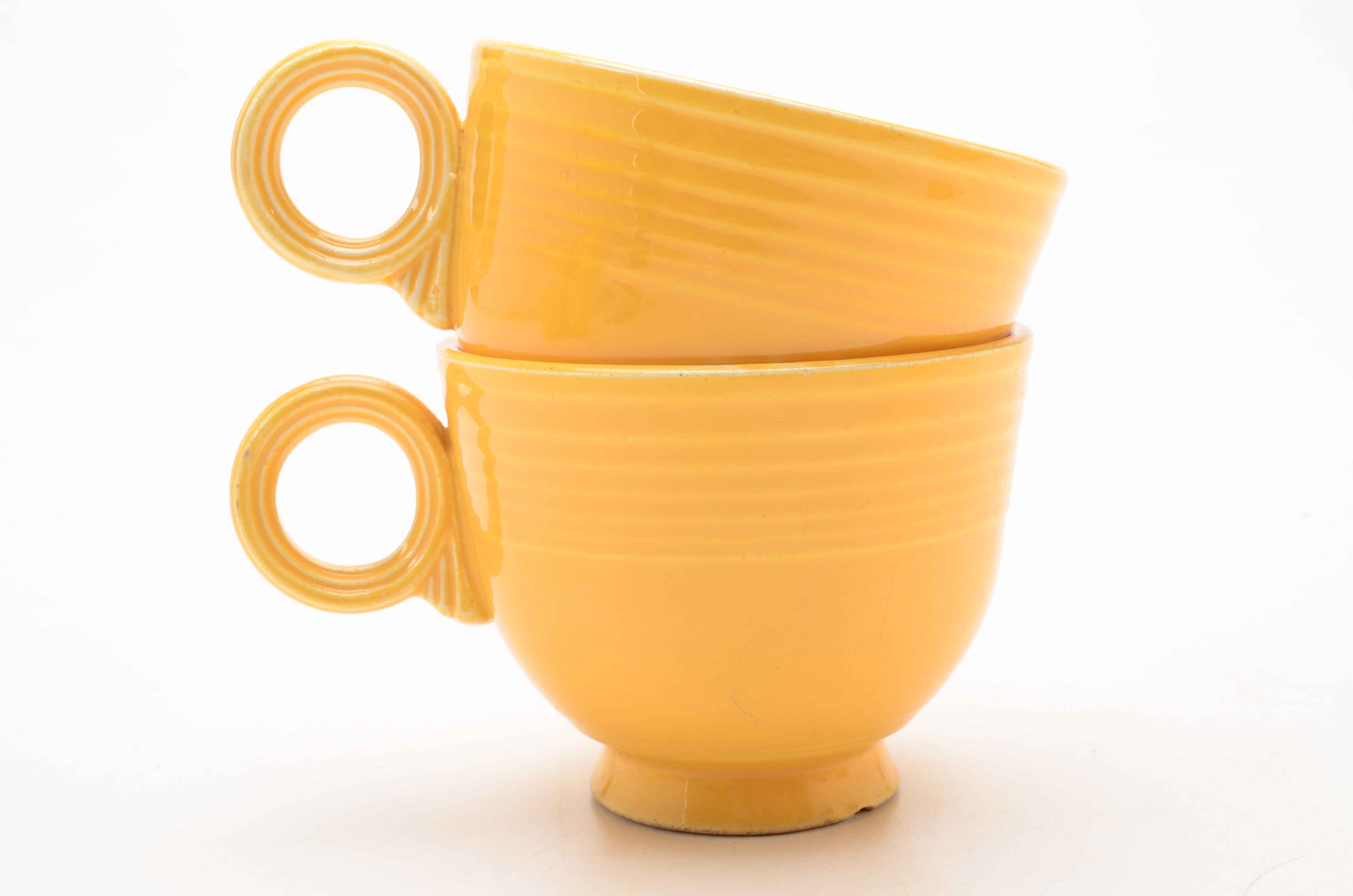 Fiesta-Style Footed Coffee or Tea Cups