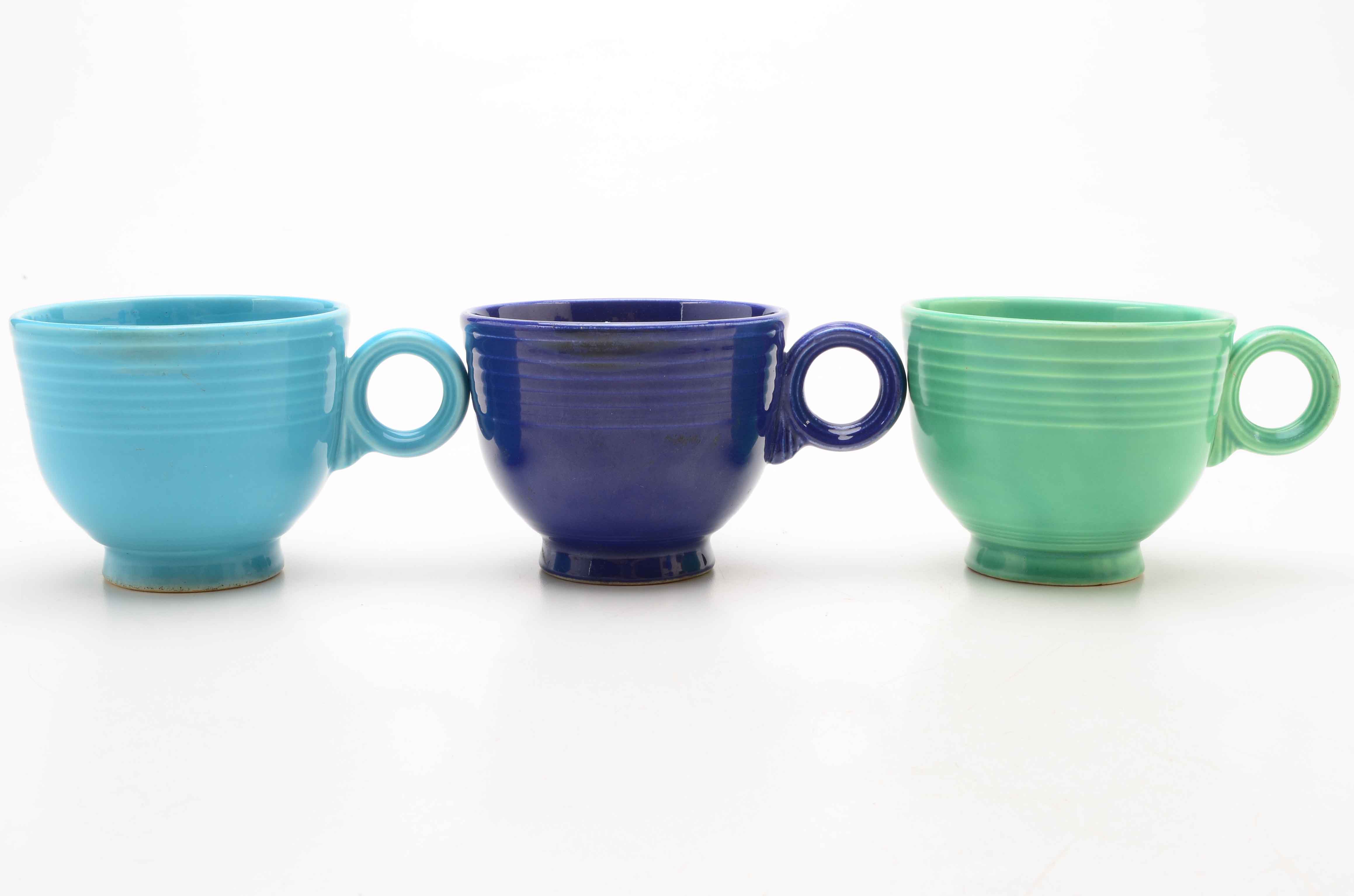 Multicolored Fiesta Plates, Cups and Saucers