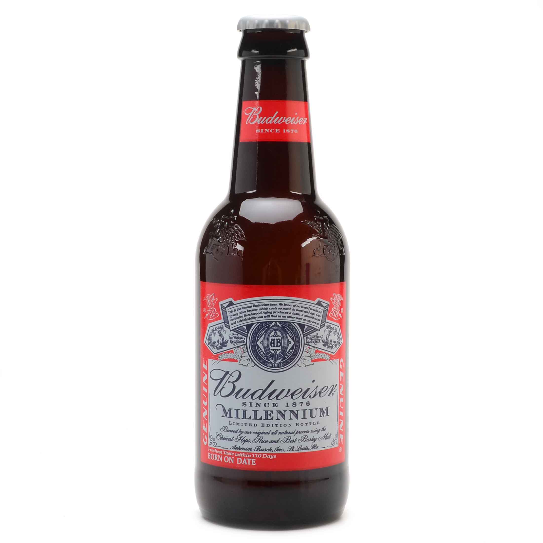 Large Budweiser Limited Edition Glass Bottle