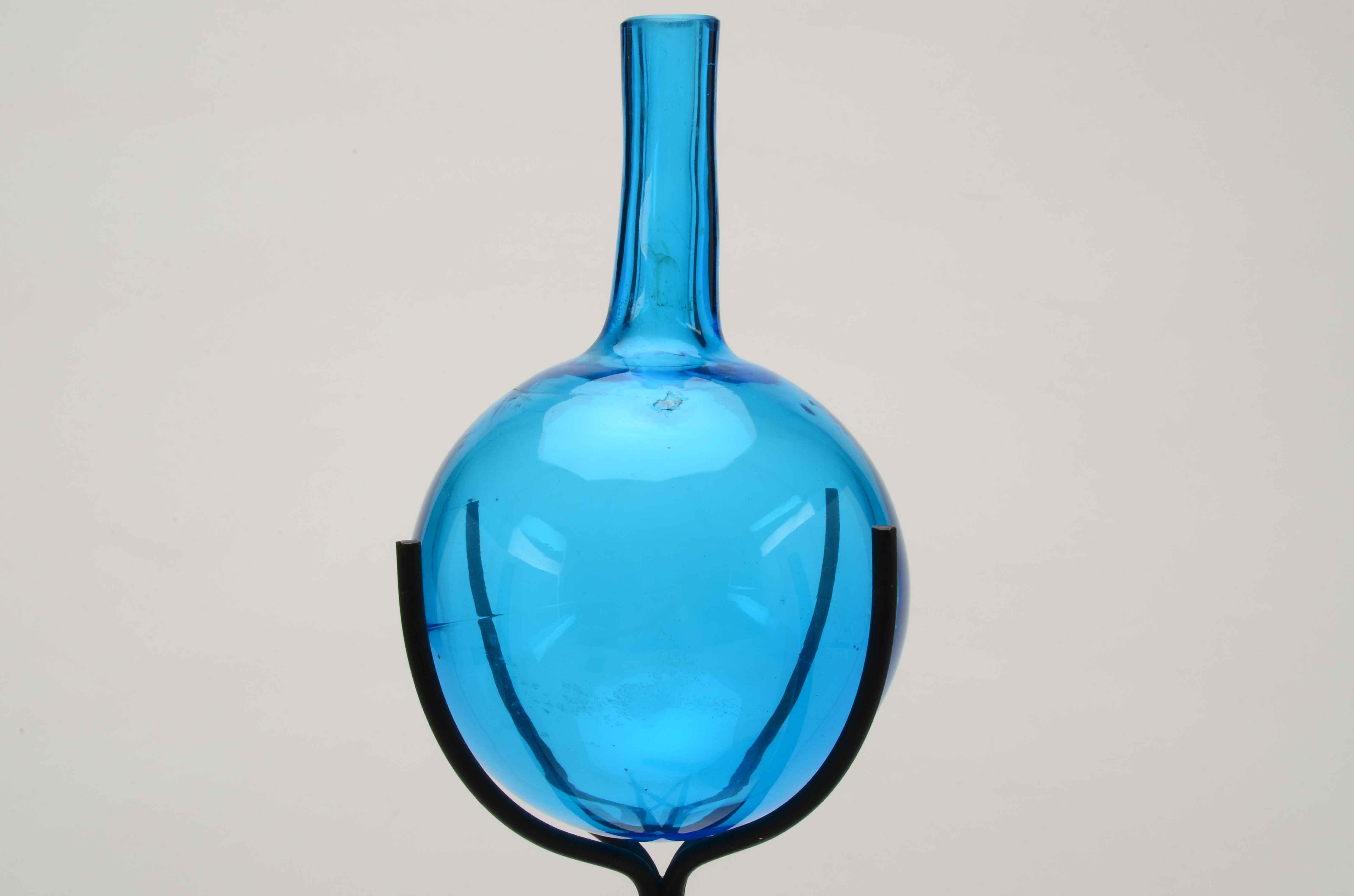 Pair of Blown Glass Bud Vases with Stand