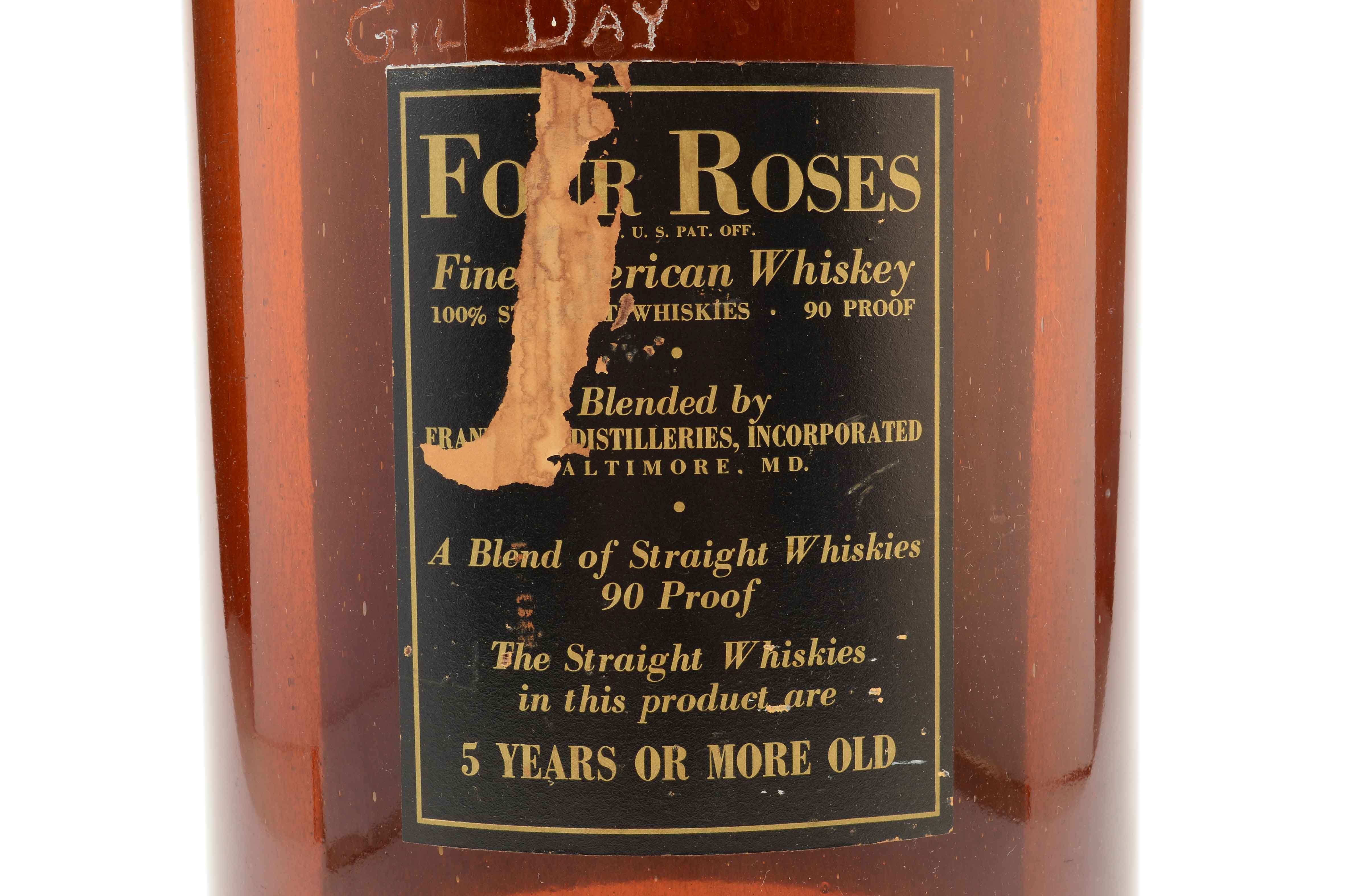 Giant Four Roses Whiskey Glass Advertising Bottle
