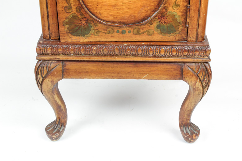 Vintage Hand Painted French Provincial Style Cabinet End Table