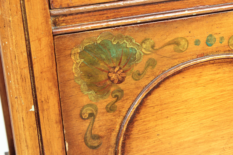 Vintage Hand Painted French Provincial Style Cabinet End Table