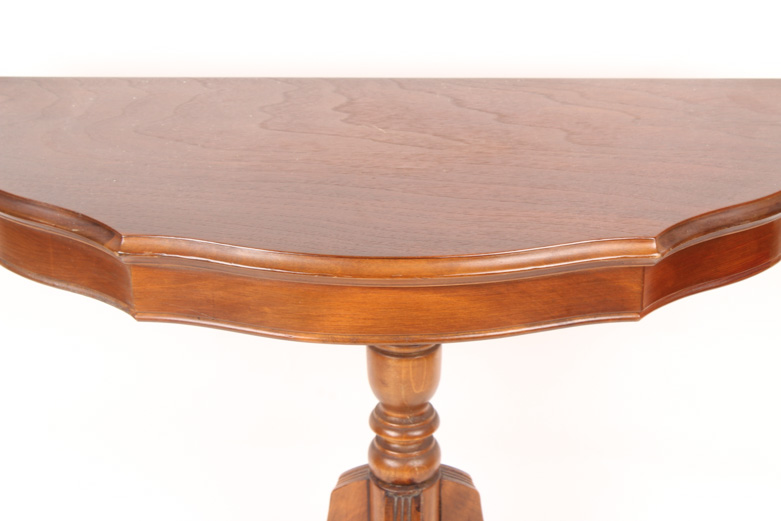 Vintage Mahogany Serpentine Demilune Side Table