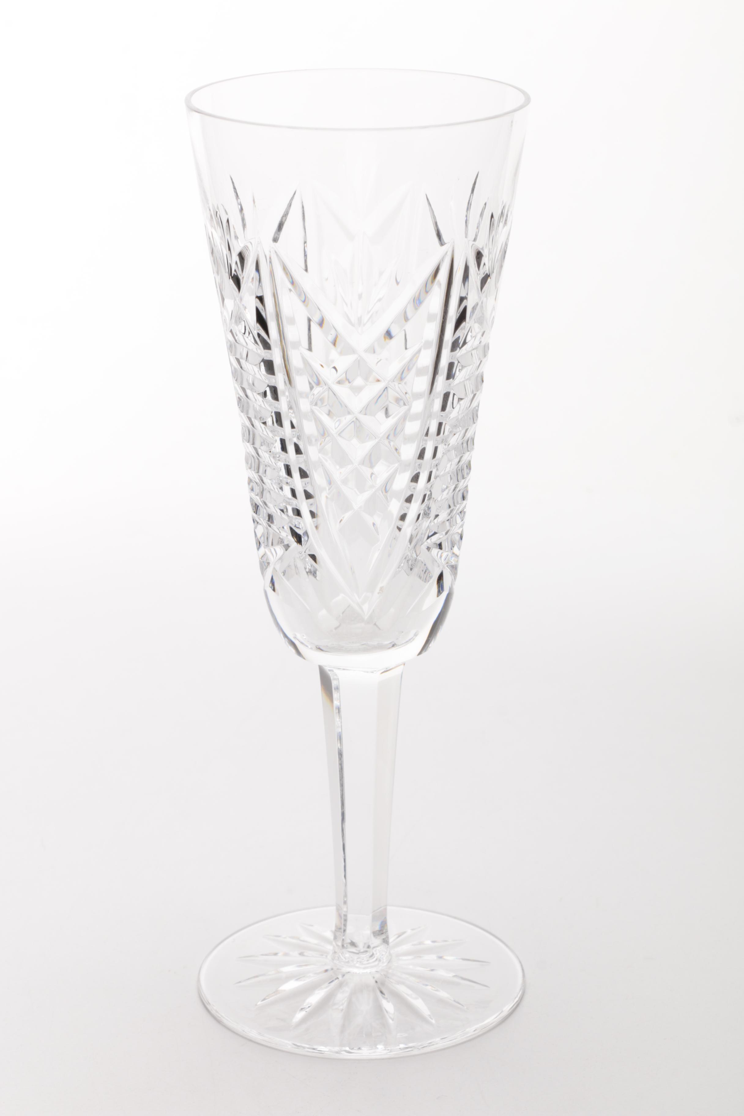 Set of Waterford Crystal "Clare" Champagne Futes