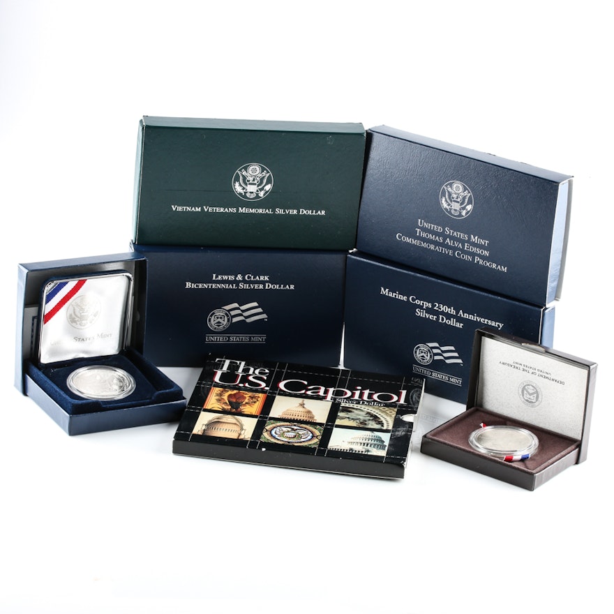 Collection of Commemorative Silver Dollar Proofs