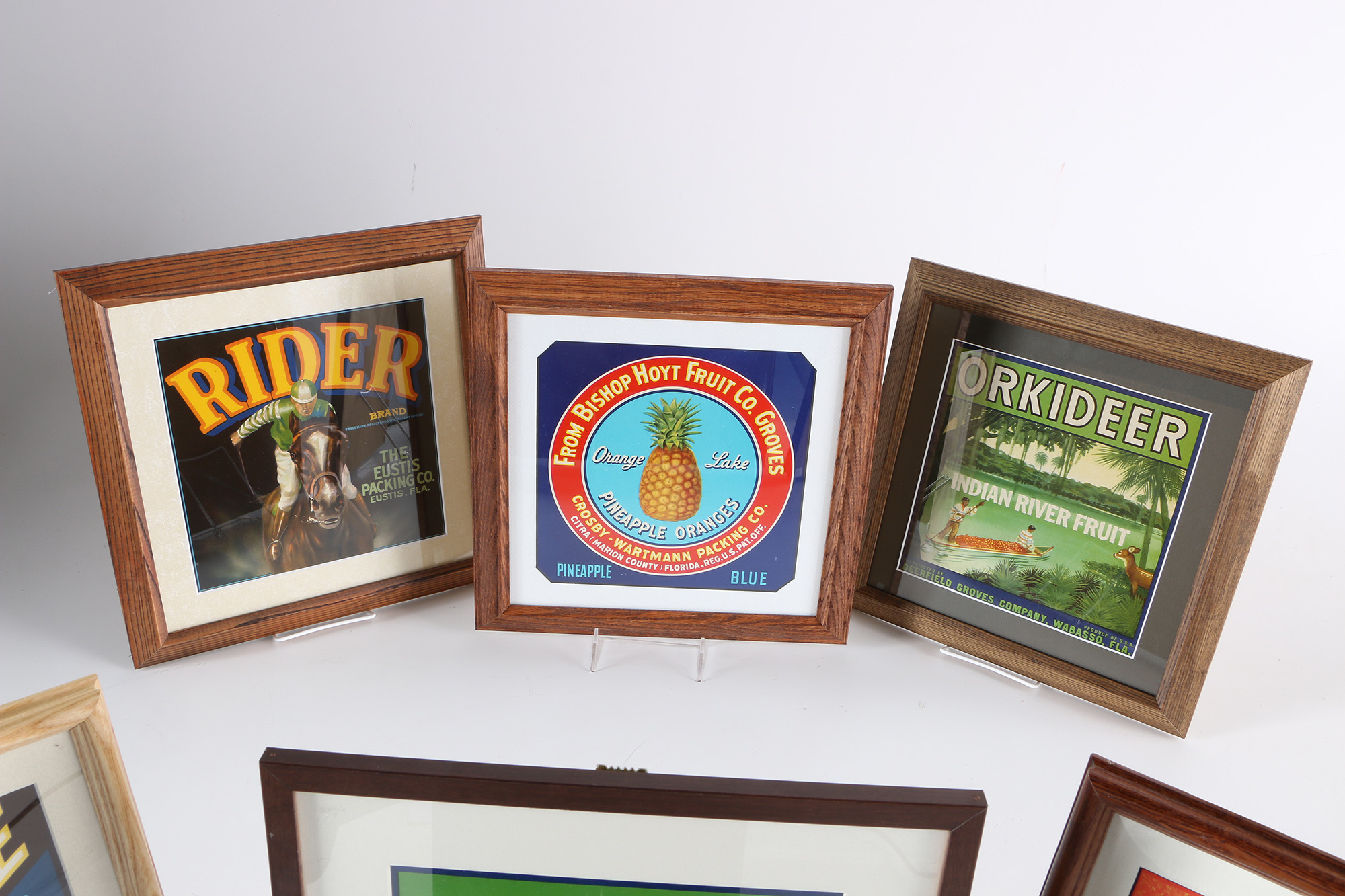 Framed Vintage Fruit Crate Labels From Florida Growers
