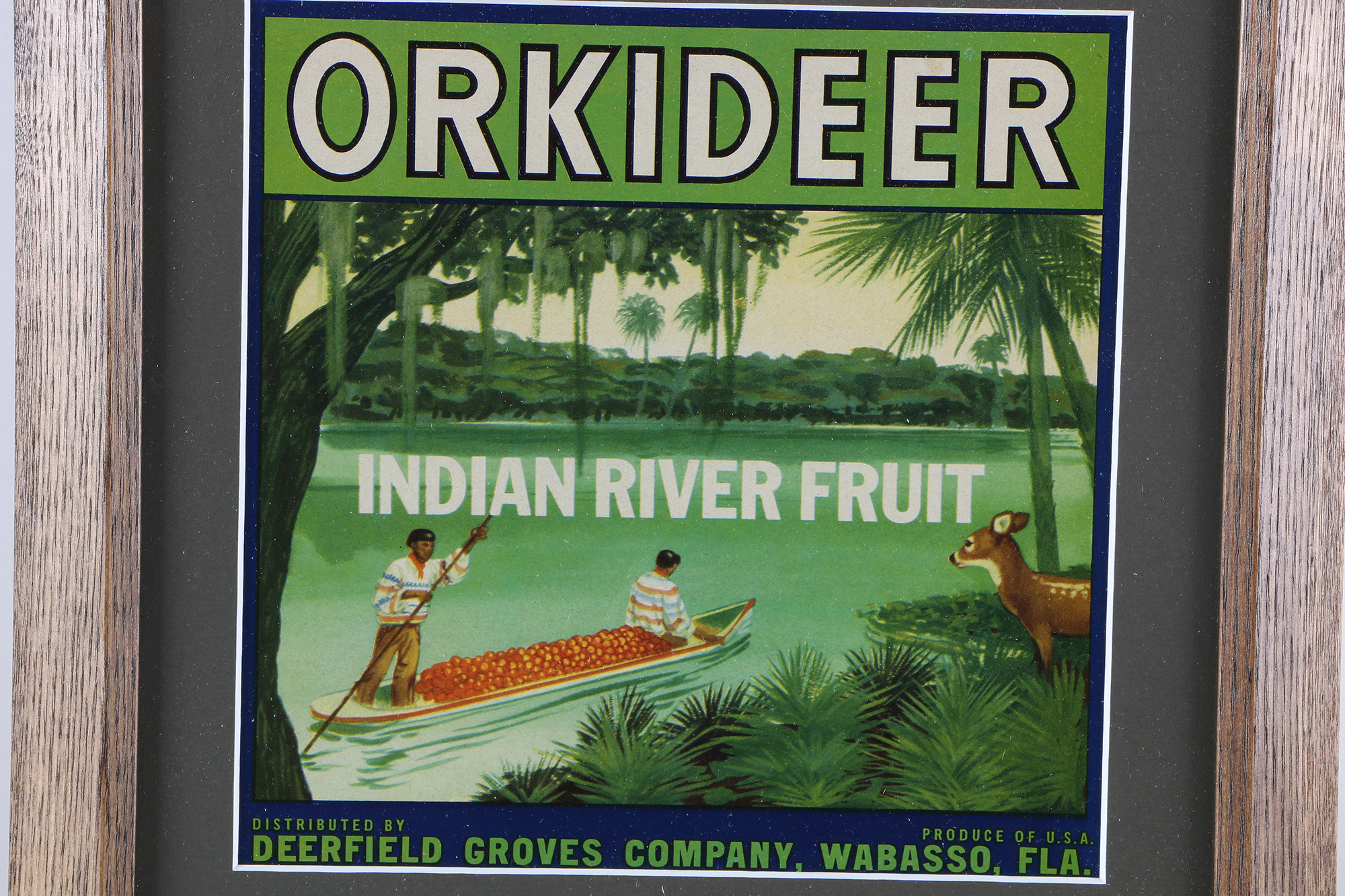 Framed Vintage Fruit Crate Labels From Florida Growers