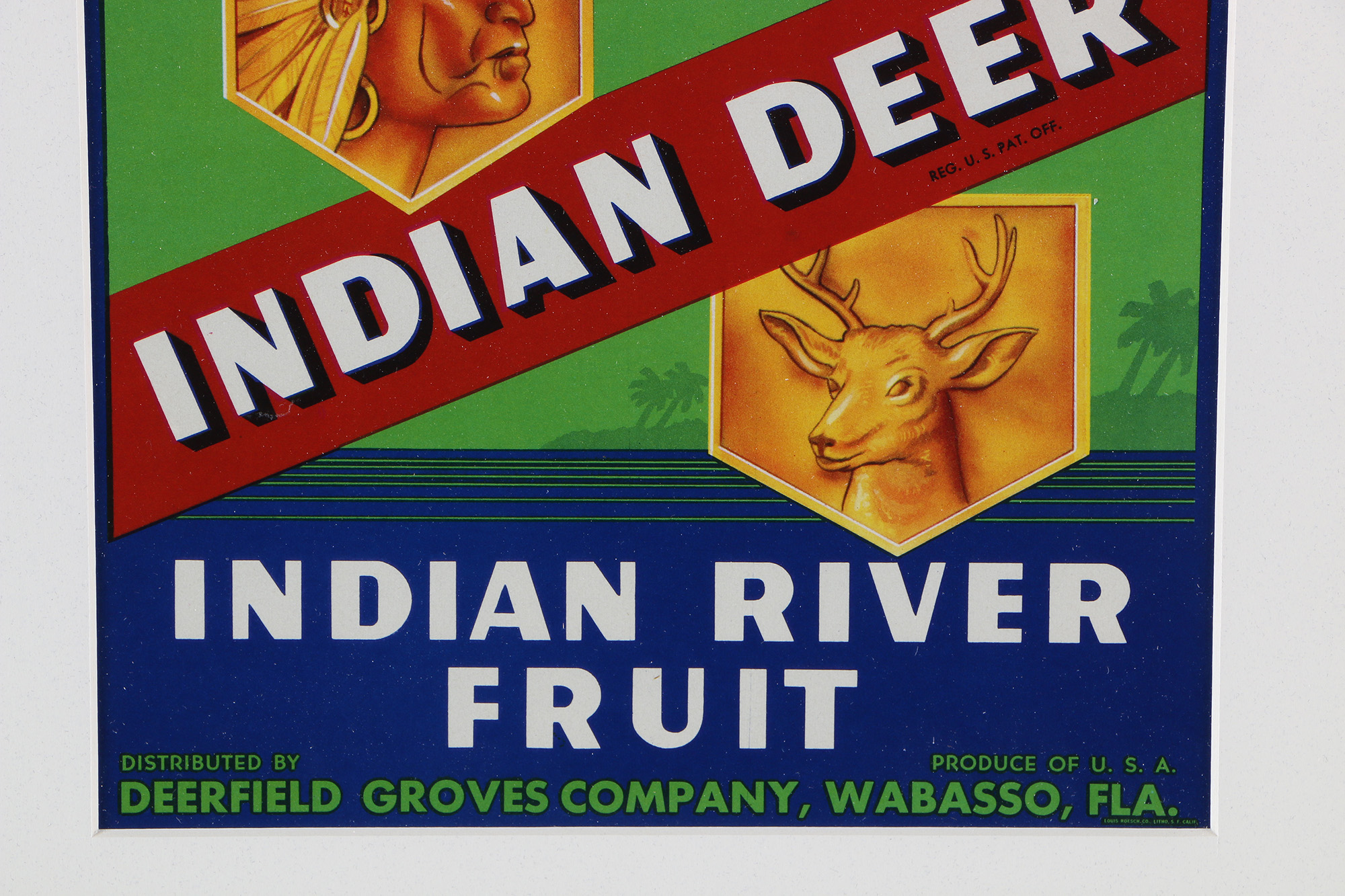 Framed Vintage Fruit Crate Labels From Florida Growers