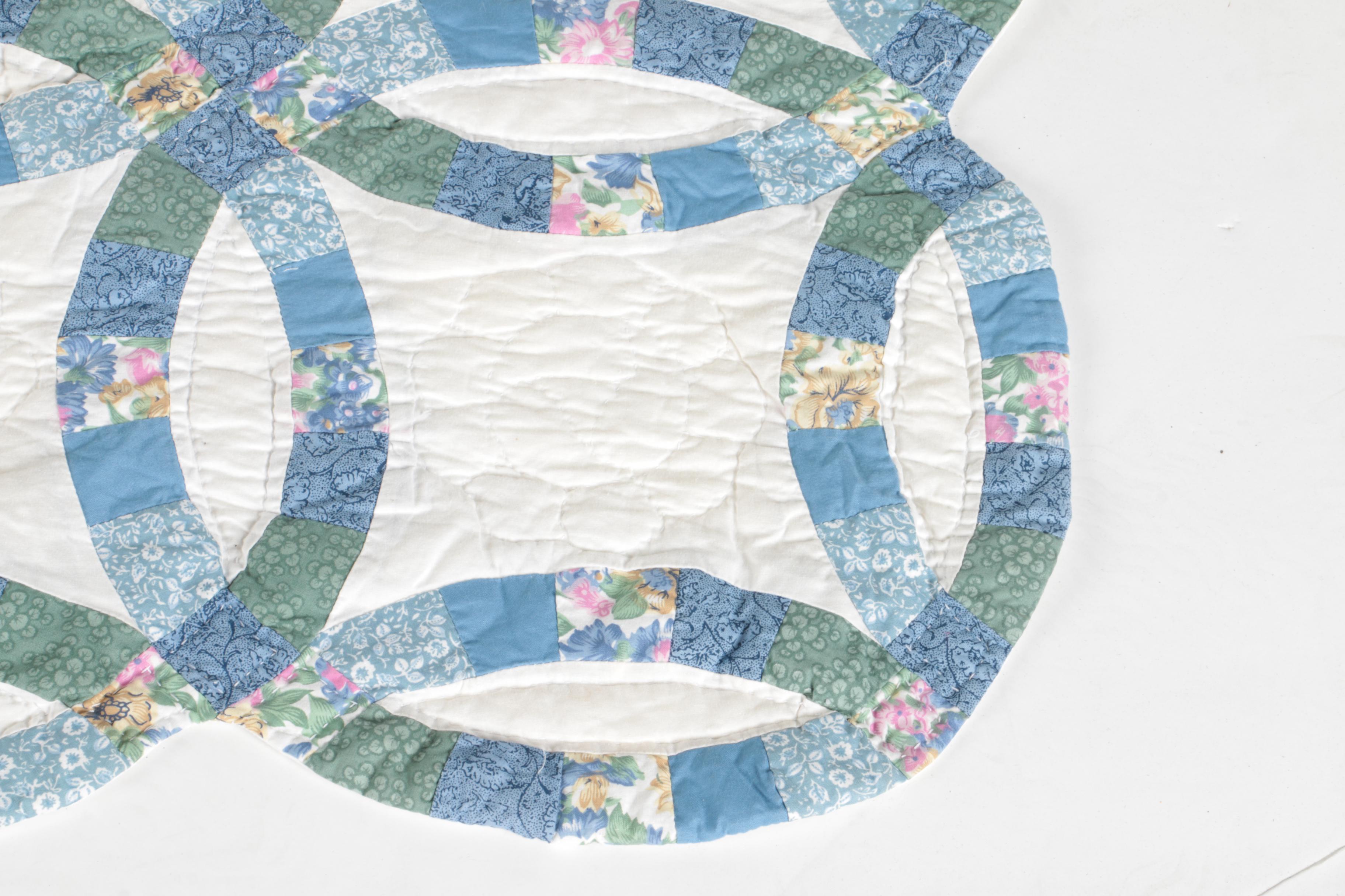 Blue and White Quilt and Pillow Shams