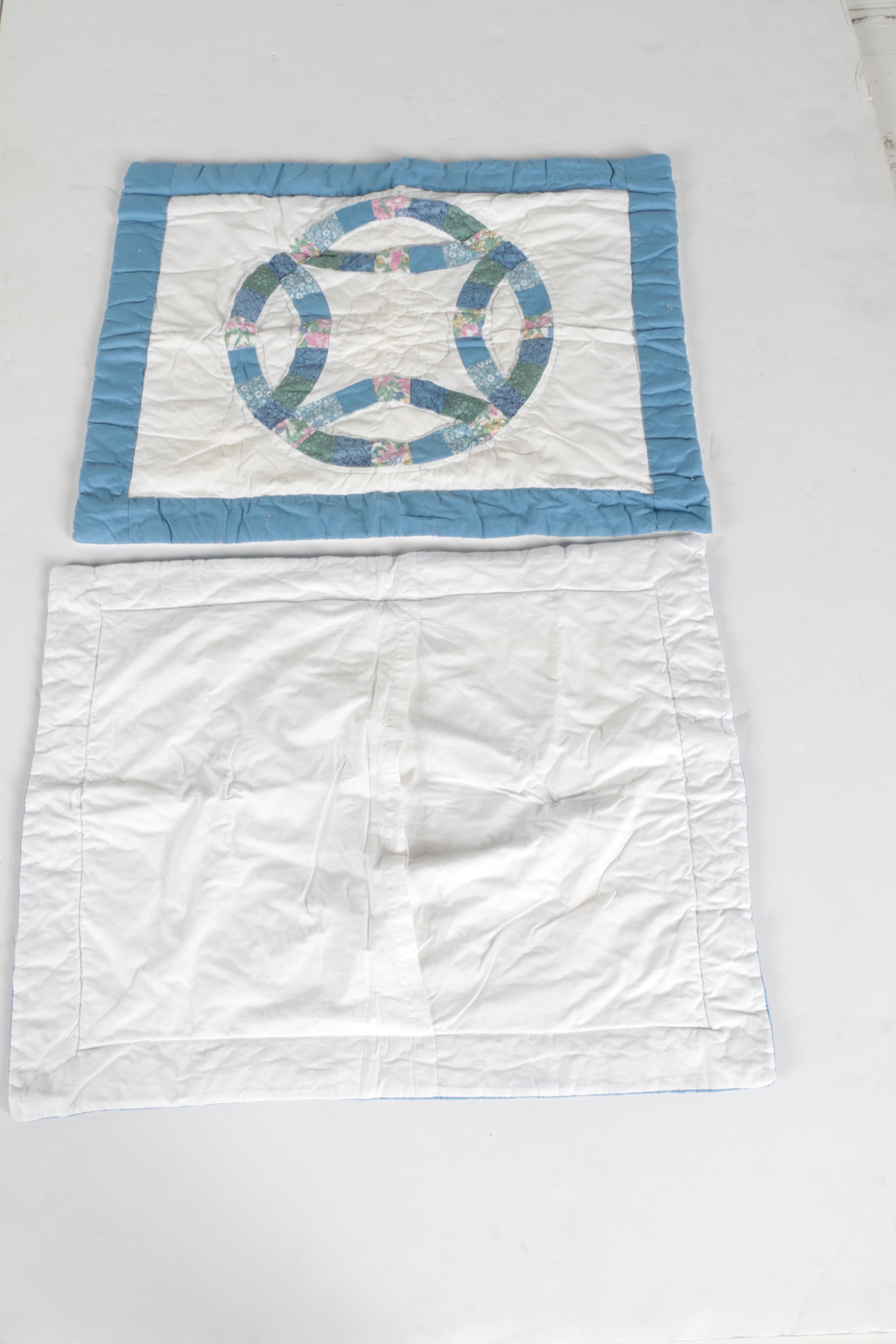 Blue and White Quilt and Pillow Shams