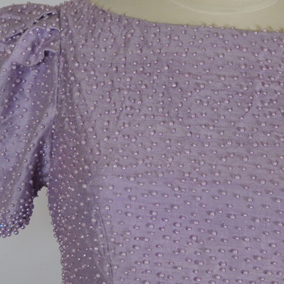 Alex Mariquit Lavender Beaded Evening Dress