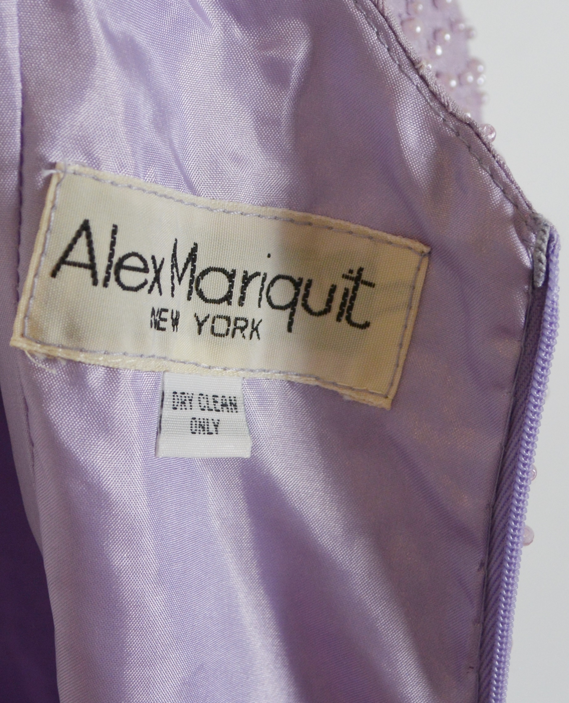 Alex Mariquit Lavender Beaded Evening Dress