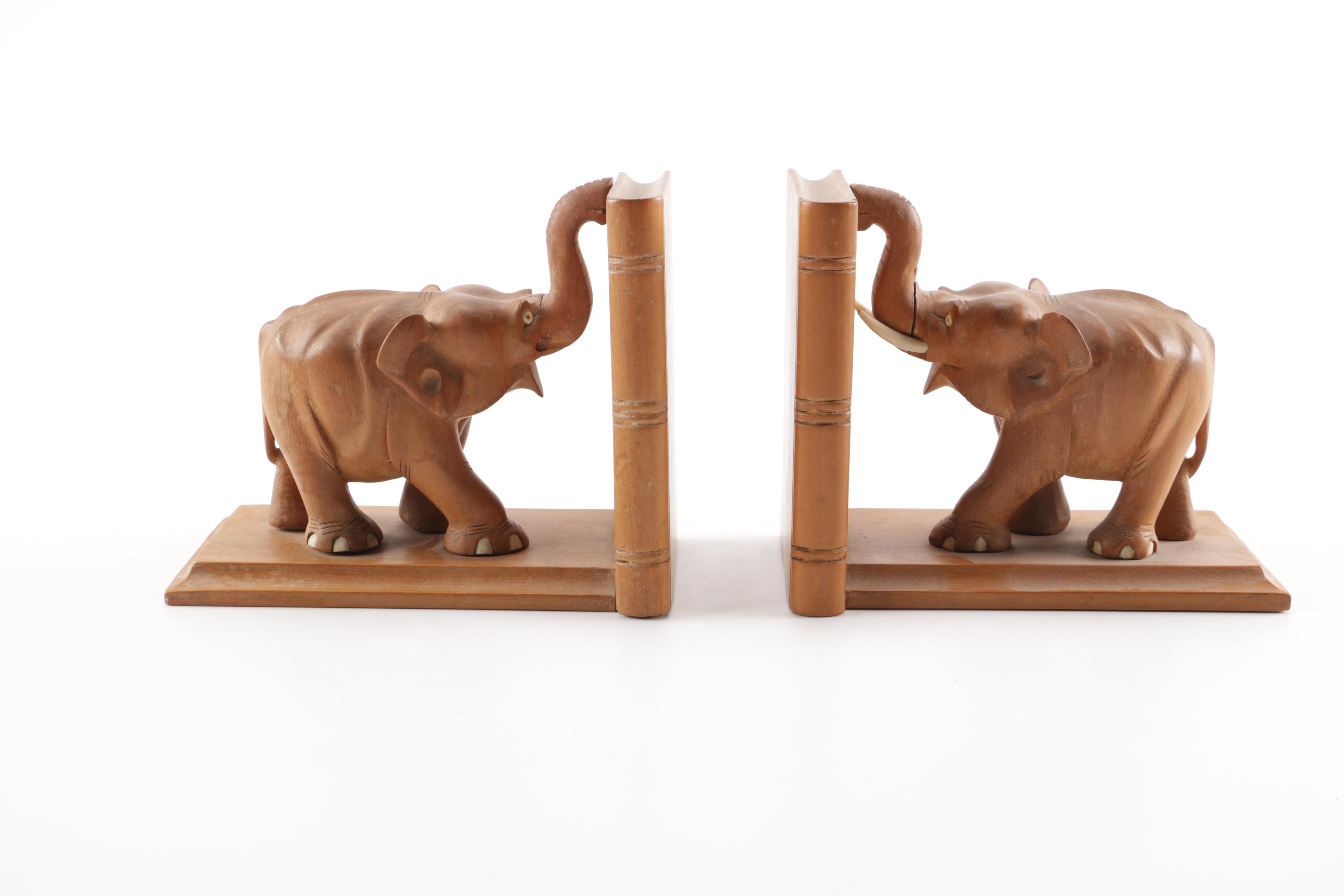 Elephant Figurines and Bookends
