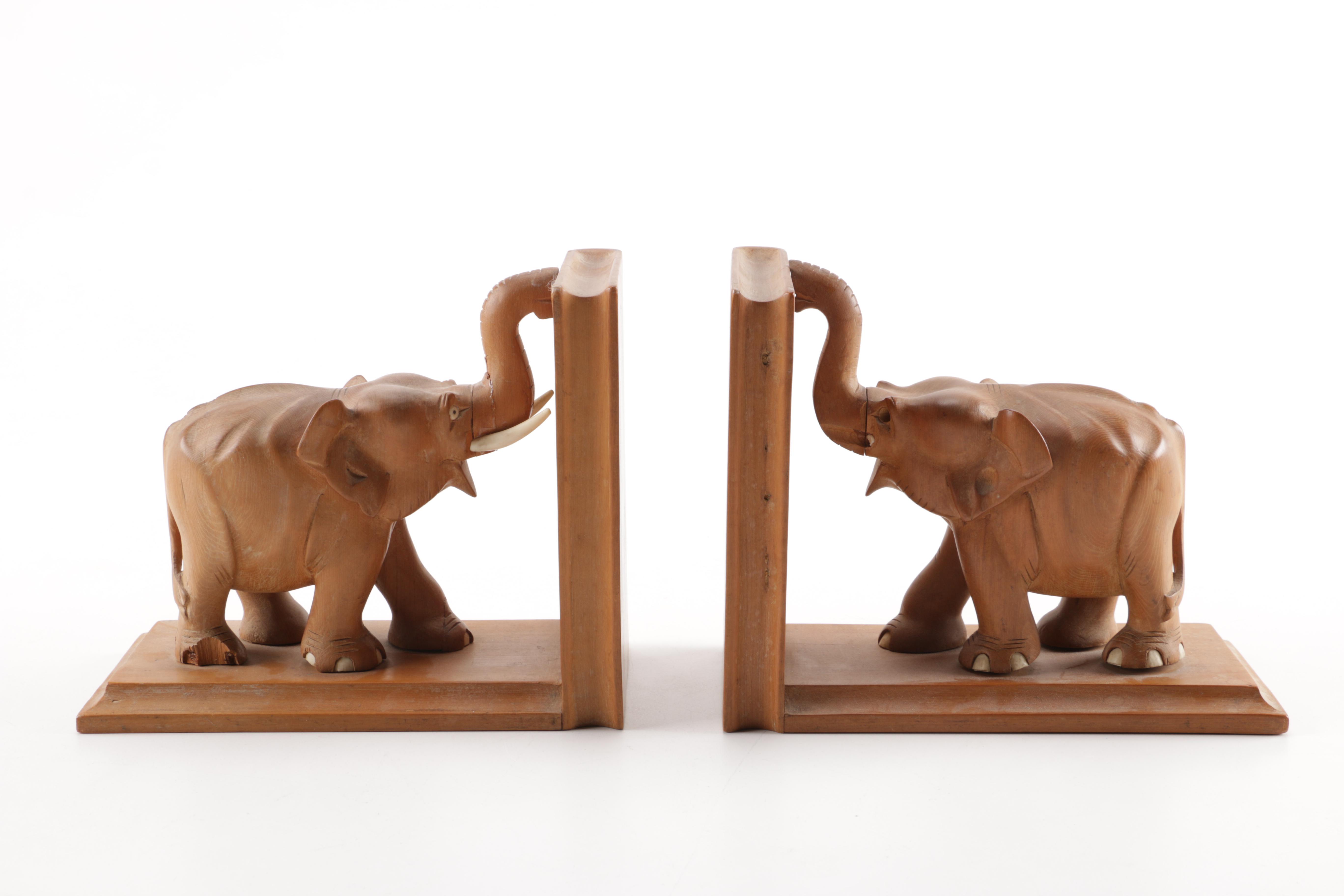 Elephant Figurines and Bookends