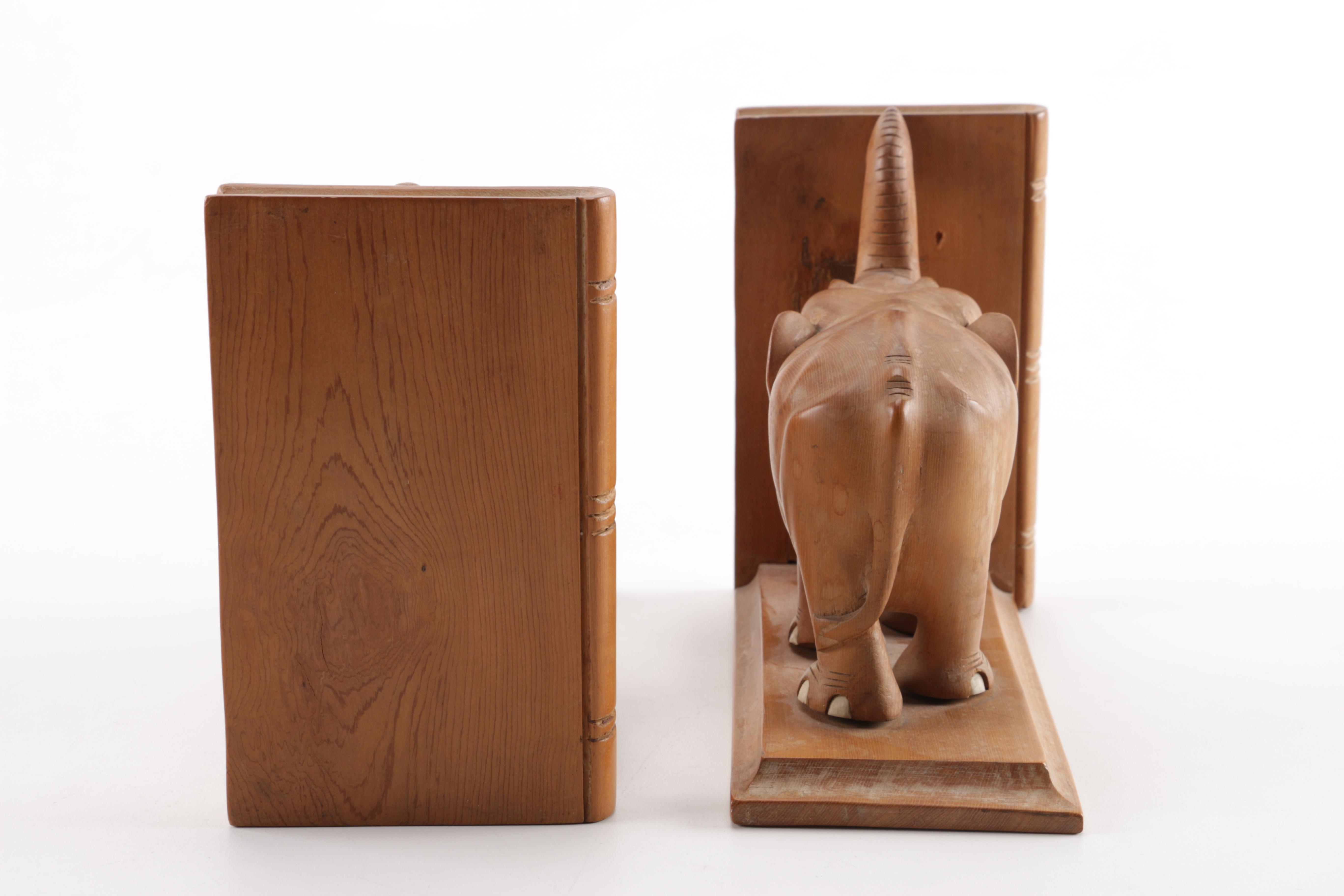 Elephant Figurines and Bookends